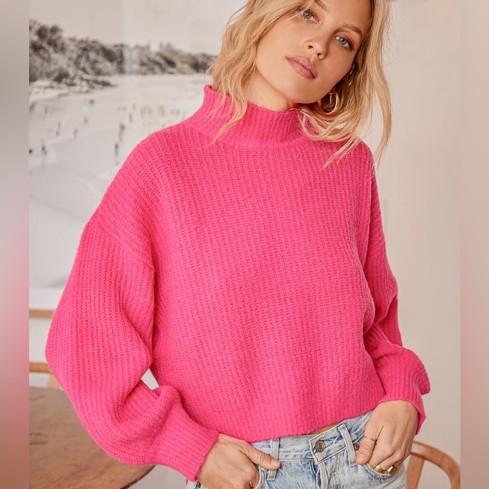 Lulus Mock Neck Knit Sweater